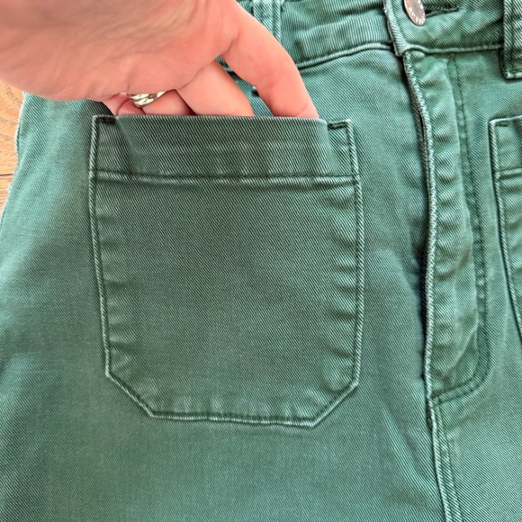 Rollas Jeans Women’s Size 28 Green High Rise Wide Leg Cropped Denim Pants - Picture 4 of 8